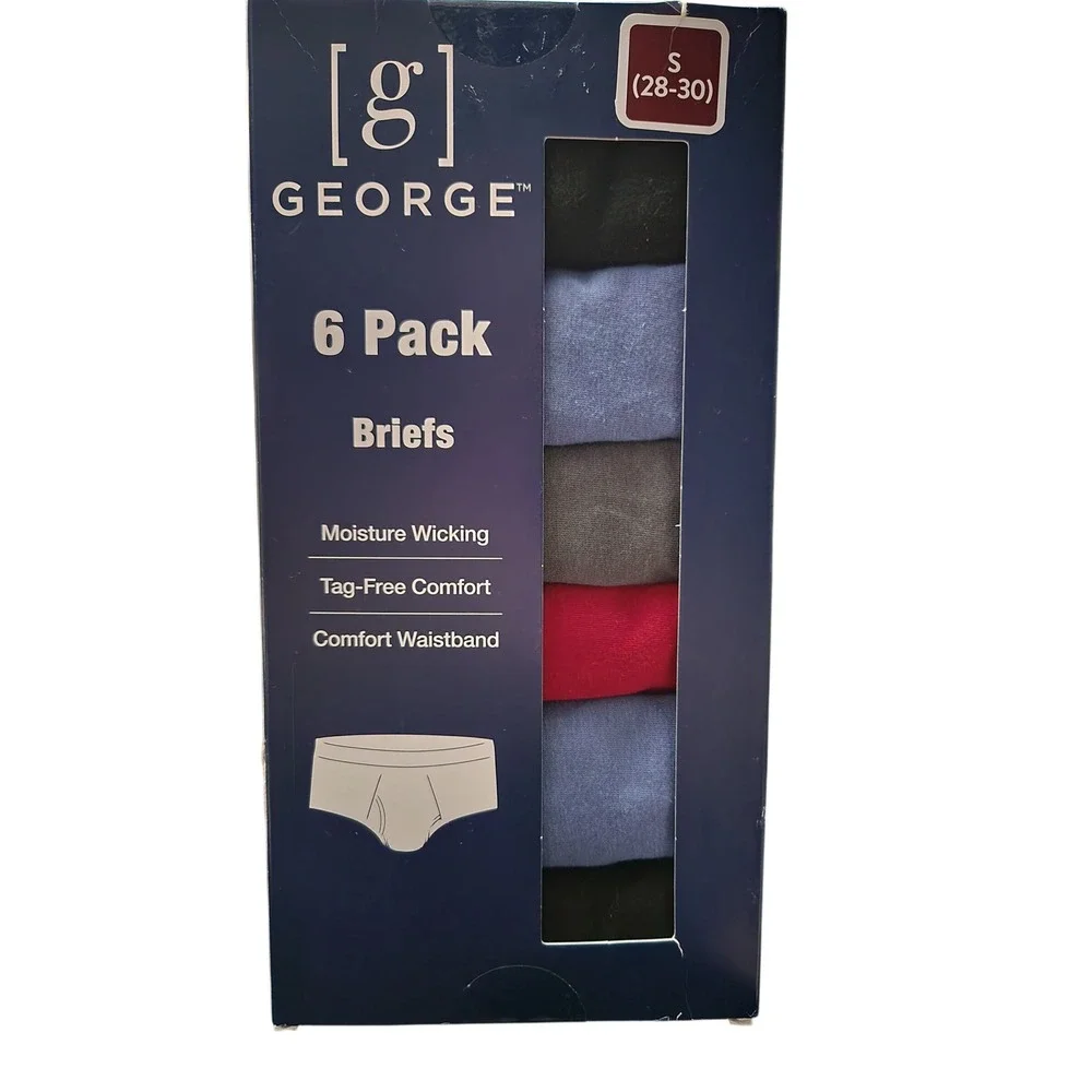 Small Mens 6 Pack Briefs Moisture Wicking‎ Tag Free Comfort Waistband
